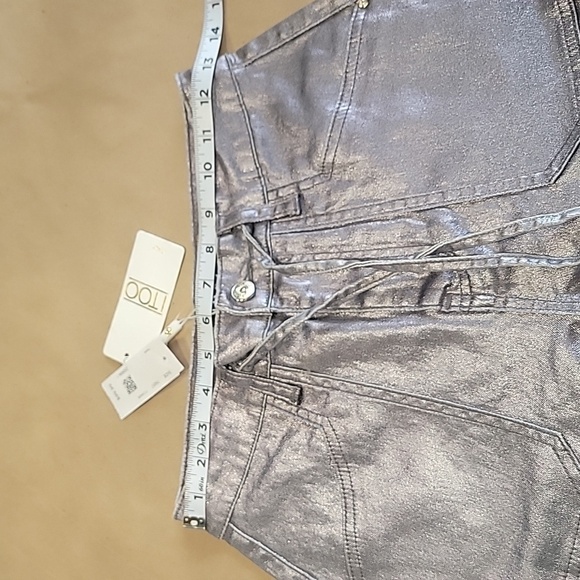 iToo Size S Silver Metallic Cargo Pants / Jeans, NEW with Tag! - Picture 8 of 16